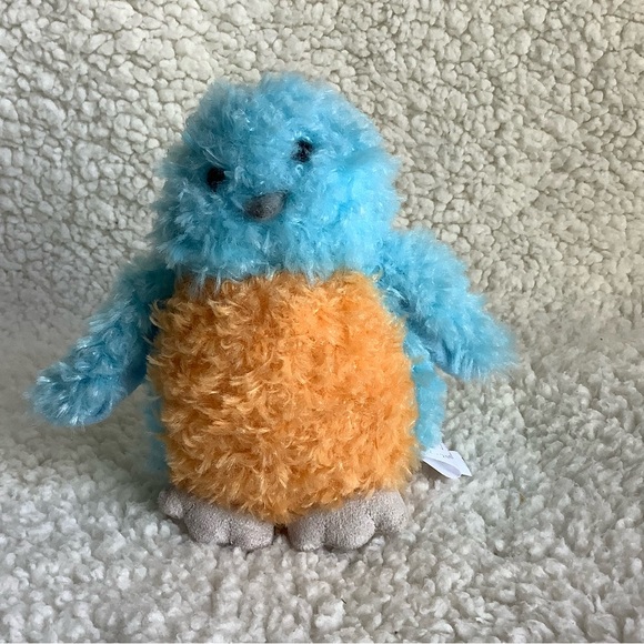 MANHATTAN TOY 5 inch Baby Bird 2013 Plush Stuffed Animal Toy Orange & Blue - Picture 1 of 7